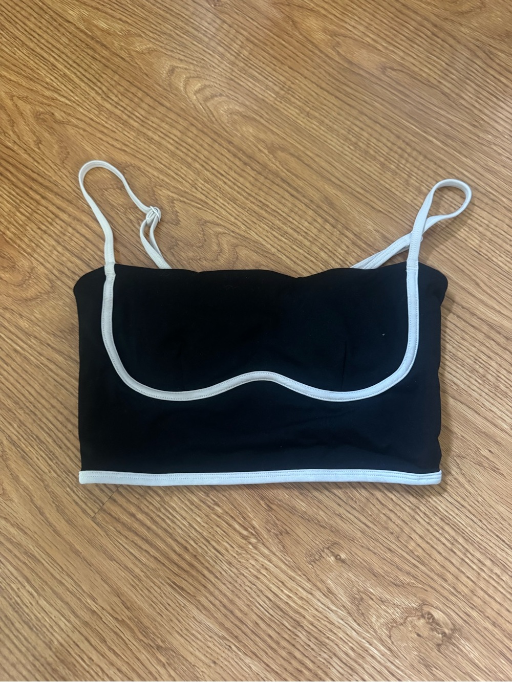Alo Yoga Black Contrast Trim Corset Crop Top